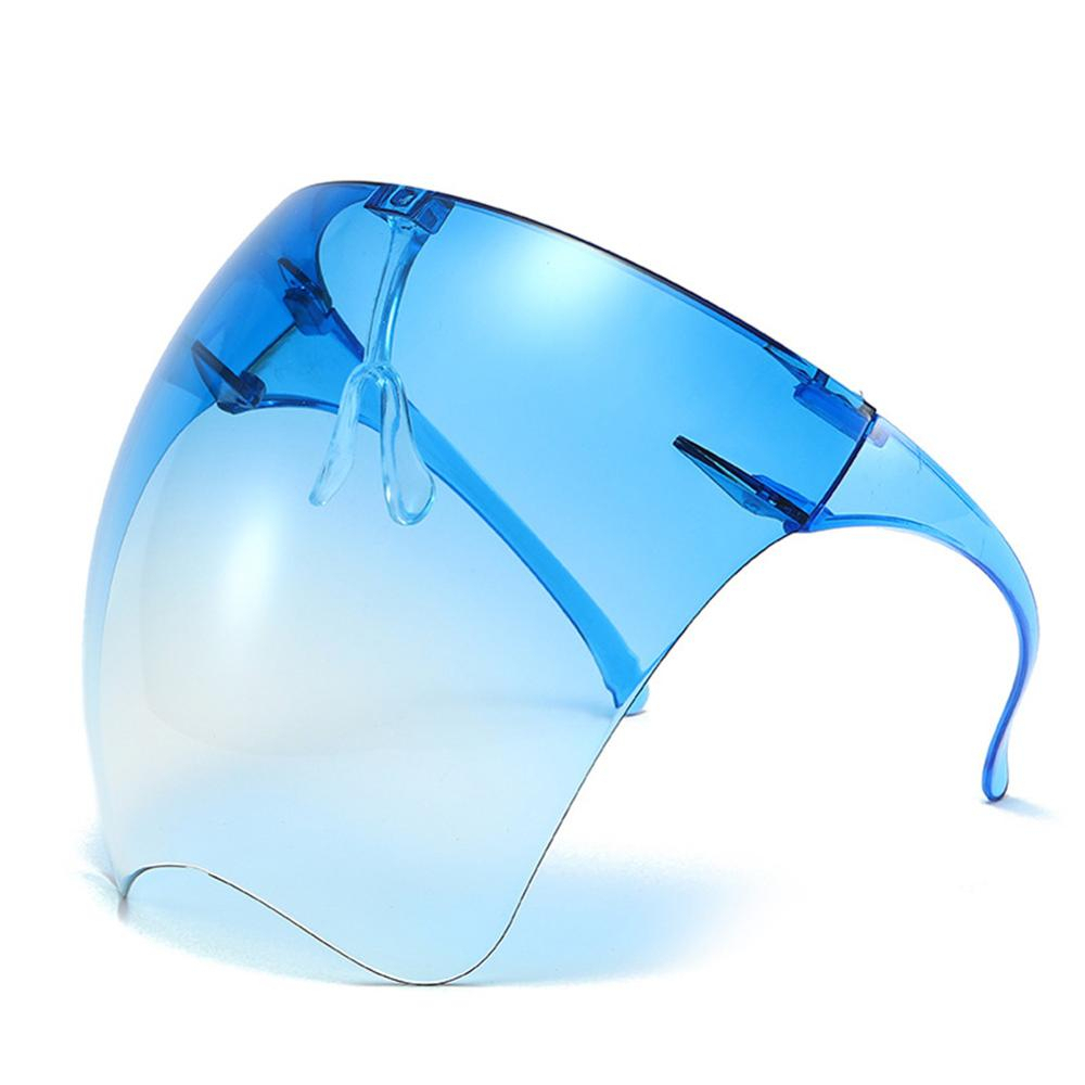 Gennemsigtige beskyttelsesbriller ansigtsskærm hjelm holdbar beskytte sikkerhedsmaske hjelm mtb cykelbriller beskyttelsesbriller: 1pc blå