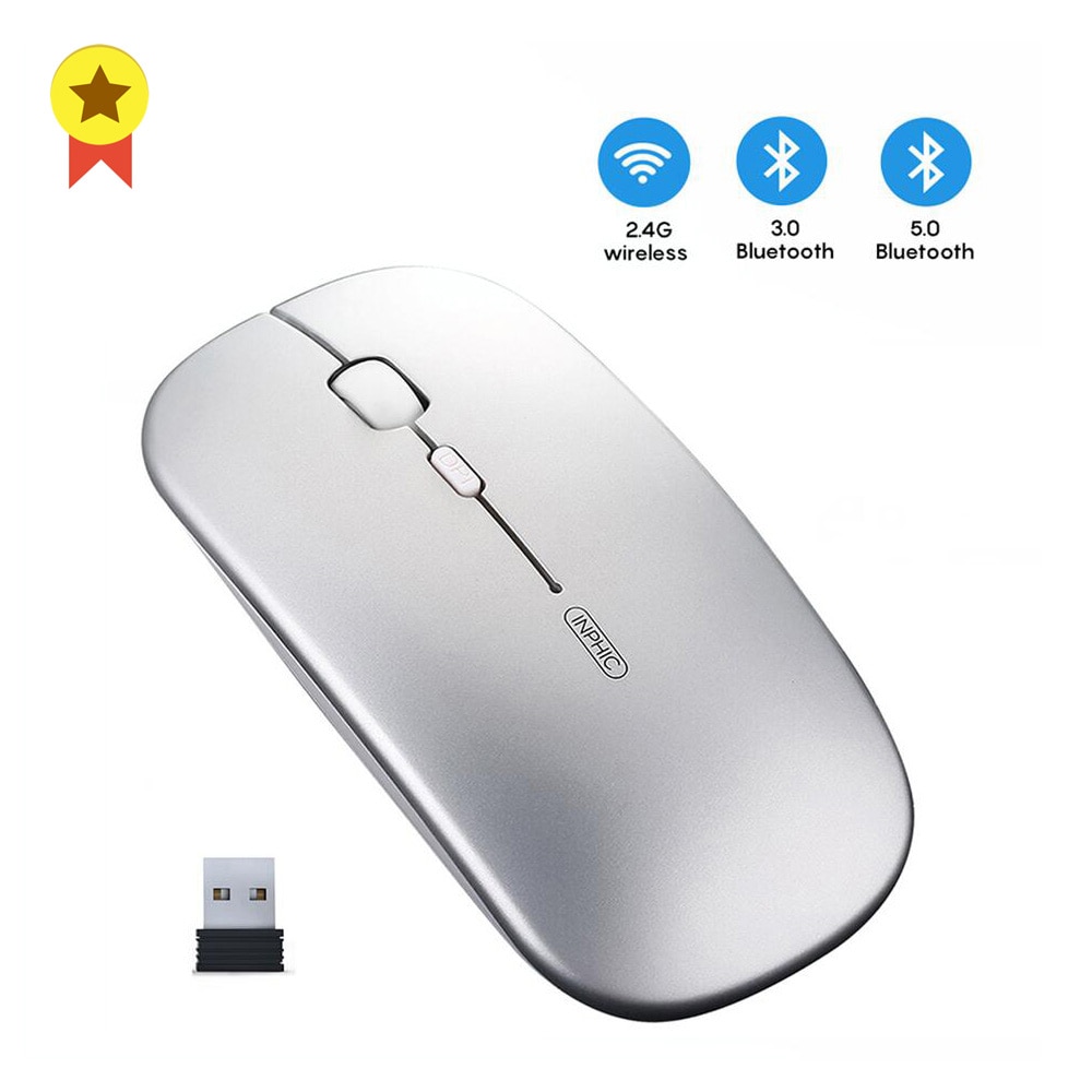 Souris sans fil souris Bluetooth souris silencieuse souris ergonomique Rechargeable 2.4Ghz souris optique USB pour ordinateur portable Macbook