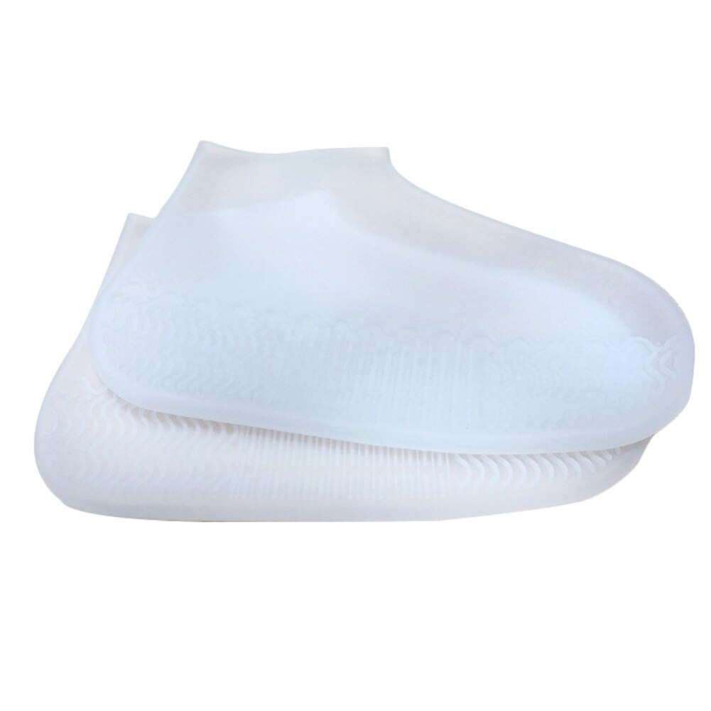 Silicone imperméable chaussures couvre cyclisme pluie réutilisable couvre-chaussures Silicone Latex élastique chaussure couverture chaussures organisateurs beignet: Clear / L