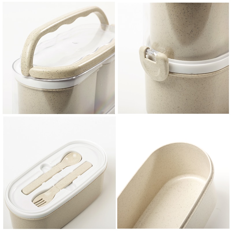 1450ML lunch box high food container eco friendly bento box lunch japanese food box lunchbox meal prep containers wheat straw