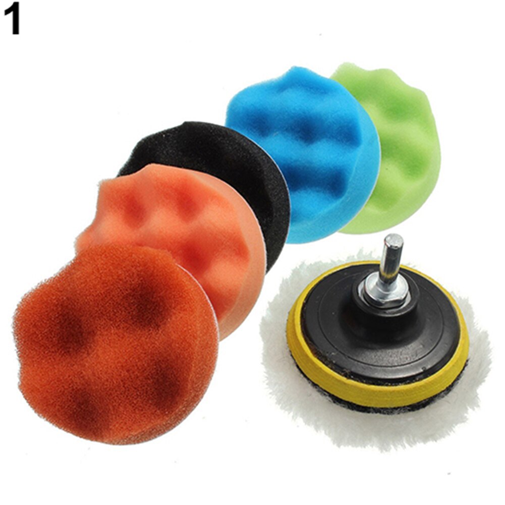 7 Pcs 3/5/6/7 Inch Polishing Waxing Buffing Pad Sponge Pad Hand Tool Kit Set for Car Compound Polishing Thread Abrasive Tools
