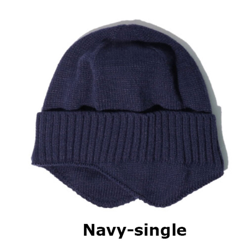 Bonnets de Ski à la pour hommes et femmes, en tricot, pour l'extérieur, extensibles, décontractés, doux et chauds, hiver: Navy single