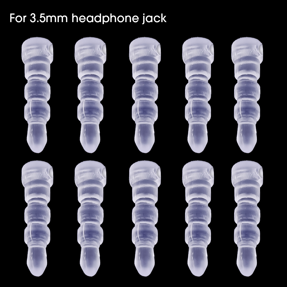 10-1 Uds DIY tapón antipolvo para IPhone tipo C puerto de carga Micro USB tapón antipolvo transparente 3,5mm tapón para conector de auriculares enchufe a prueba de polvo: Blanco