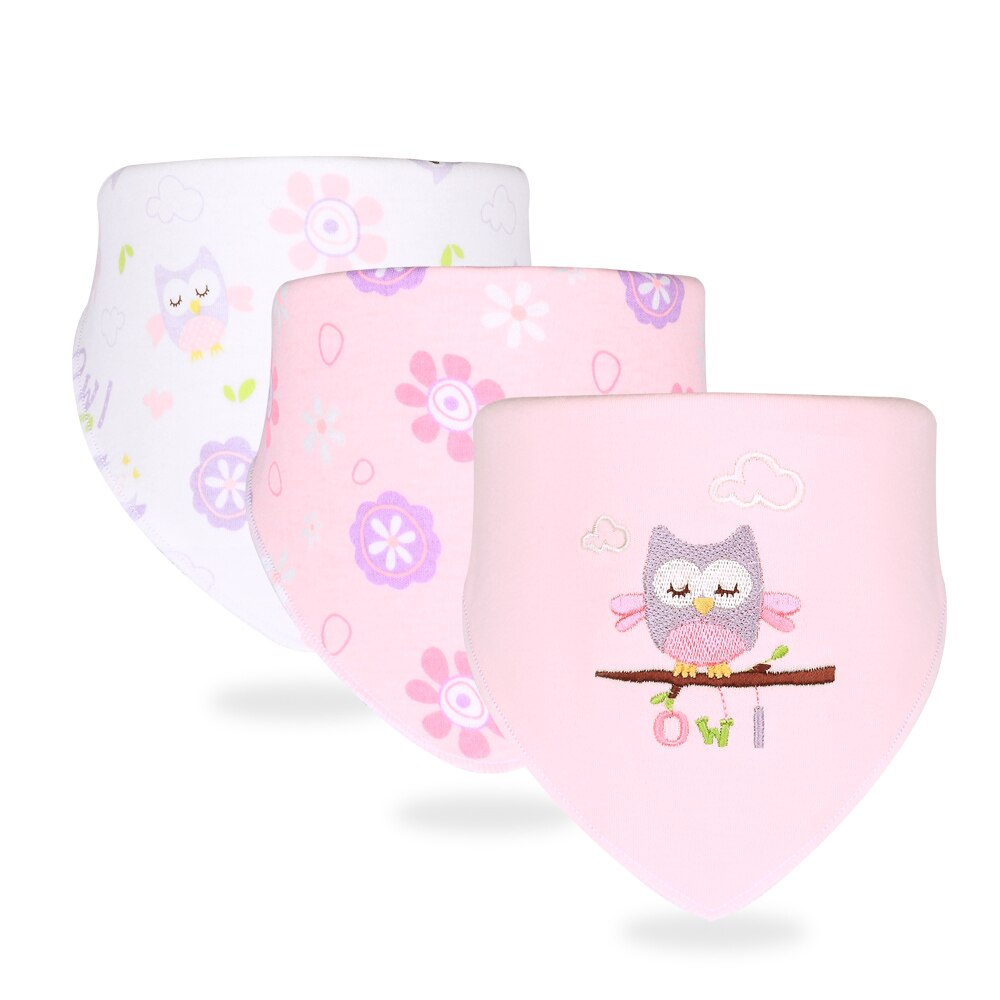 3-Pack Baby Slabbertjes - Dubbellaags Katoen - Dierenprint