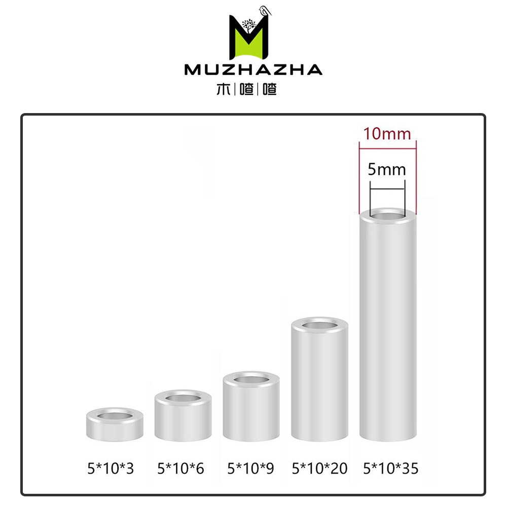 10pcs 3D Printer Onderdelen Openbuilds Aluminium Spacer V-slot Isolatie Kolom Aparte Pijler Quarantaine Boring 5MM Reprap 3D Printer