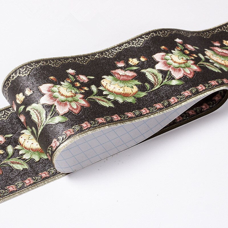 3D Embossed Baseboard Self-adhesive Waistline Sticker Baseboard Border Stickers Waterproof Living Room Bedroom PVC Wall Stickers