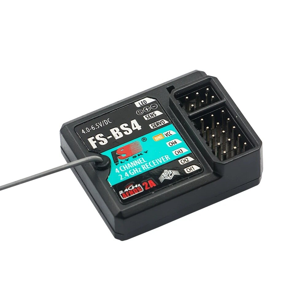 Flysky FS-BS4 2.4Ghz 4CH Ashds 2A Rc Ontvanger Pwm/Ppm/I. Bus/S. Bus Output Met Gyroscoop Functie Voor Rc Auto Boot