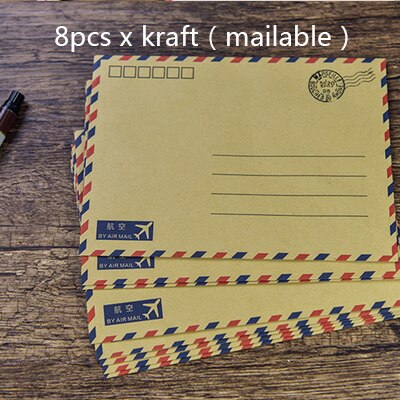8 stuks/set vintage grote envelop postcard brief luchtpost briefpapier Retro School kantoor kraft enveloppen: Two