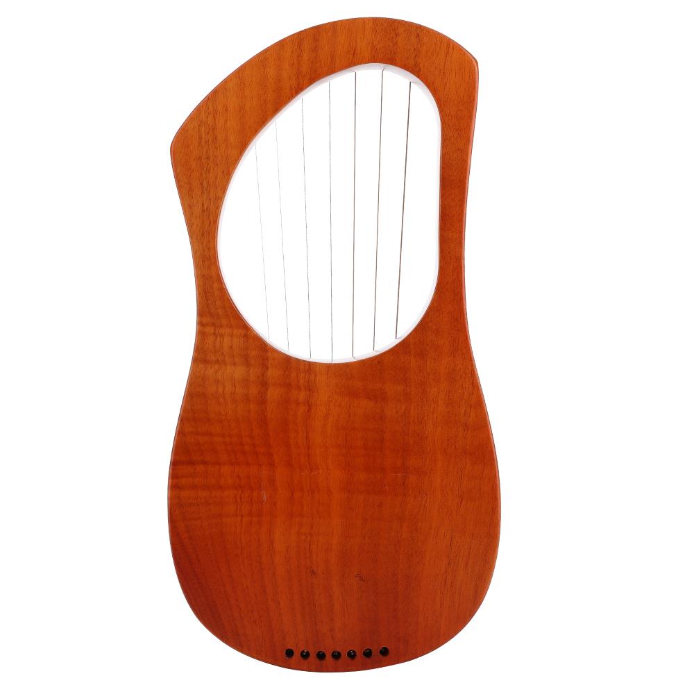 7-- snarige lierharp snaarinstrumenten engelse handleiding liqin met stemsleutel metalen snaren mahonie lichtgewicht kinderen