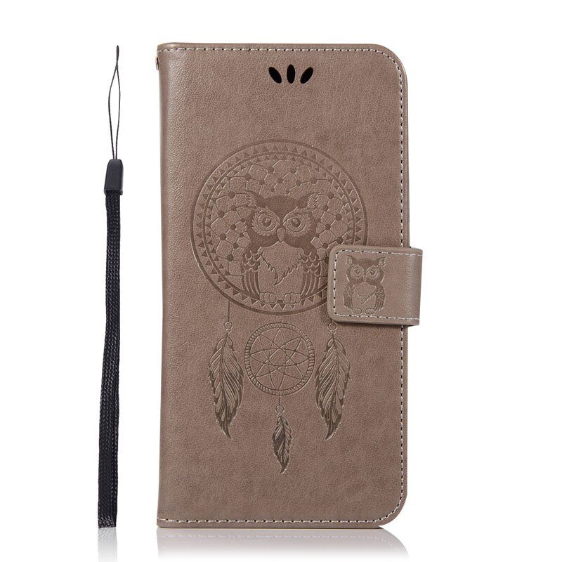 Lenovo K5 Flip Case Lenovo K5 Plus A6020a40 Cover Cute Owl Leather Wallet Phone Cases Lenovo Lemon 3 A6020 A6020a46 A 6020 Coque: gray