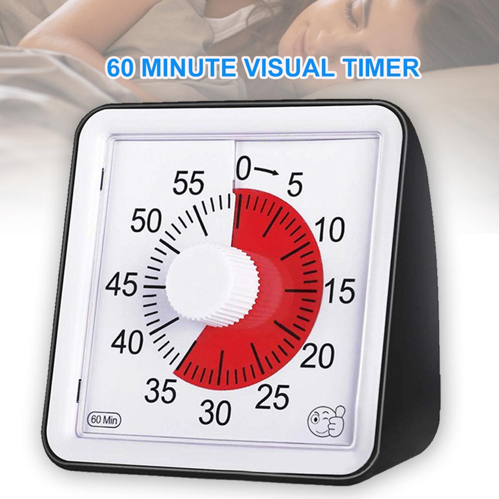 60 Minutes Visual Analog Timer Silent Countdown Clock Time Management Tool For Kids Adults Safe Durable Home Use