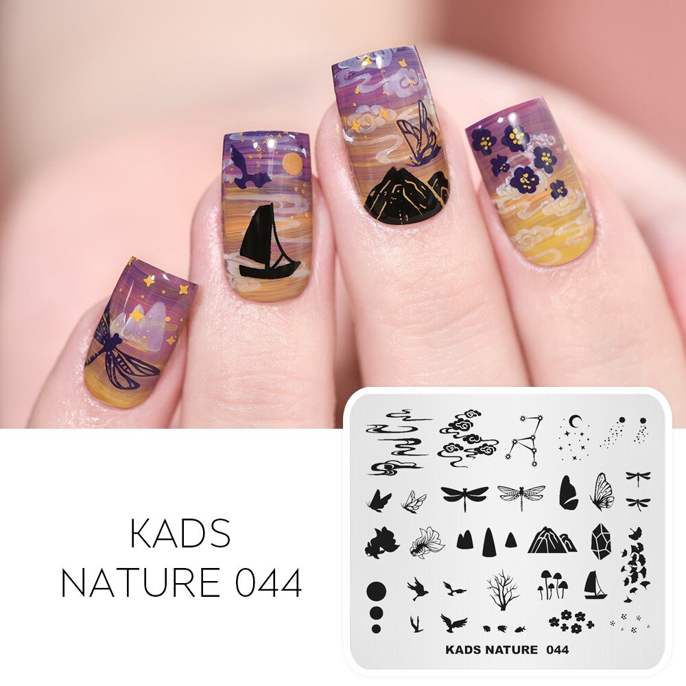 Nail Art timbre plaque fleur feuilles léopard impression Image ongles estampage modèle ongle bricolage pochoir plaque pour Nail Art: Nature 044