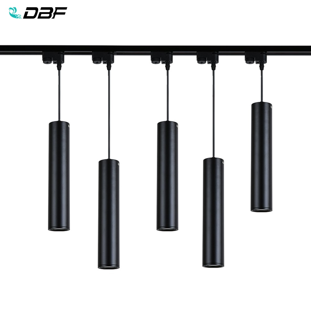 [DBF]Modern LED Track Rail Long tube 5W Pendant Lamp Island Bar Counte Shop Room Kitchen light fixtures hanglamp luminaire