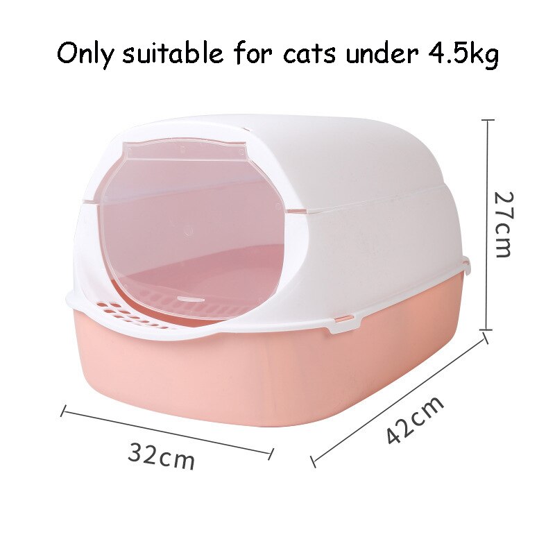 Fully Enclosed Cat Litter Box Toilet Pets Folding Training Tray For Small Animal Removable Washable Multifunctional