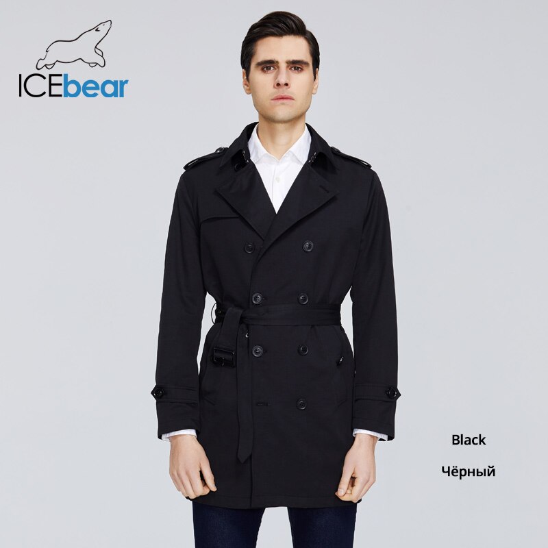 Herren Trenchcoat Lang - Britischer Stil, Zweireiher, Übergröße 5XL, Schwarz - Perfekt Für Business & Freizeit
