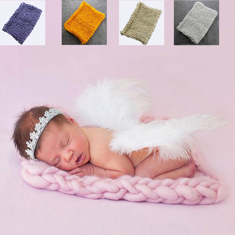 40*50 Knitted Blanket Basket Stuffer Filler Baby Blanket Photo Prop Newborn Baby Photography Props Accessories