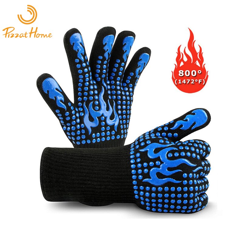 PizzAtHome Grill Wärmedämmung Handschuhe Hohe Temperatur Widerstand 800 ℃ Handschuh Backen Grill Mikrowelle Handschuhe