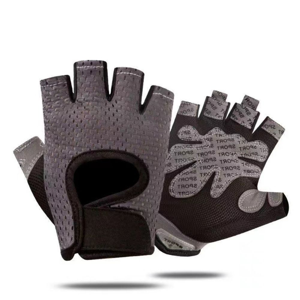 Ademende Workout Handschoenen Gewicht Tillen Vingerloze Gym Fitness Oefening Halve Vinger Handschoenen Voor Powerlifting Vrouwen Mannen: green / M