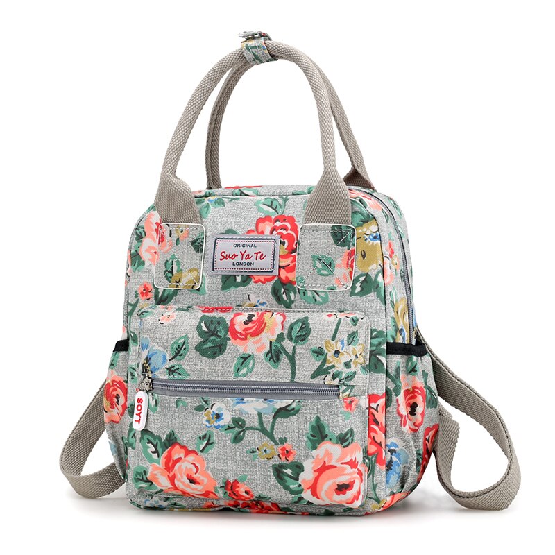 Bloemen Patroon Vrouwen Rugzak Waterdichte Nylon School Rugzak Vrouwelijke Cartoon Afdrukken Rugzak Sac: 4