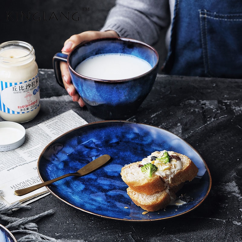 Antowall én person vestlig morgenmadsservice sæt i europæisk stil til husholdningsbrug keramisk tallerken mælkekop havregrynsskål