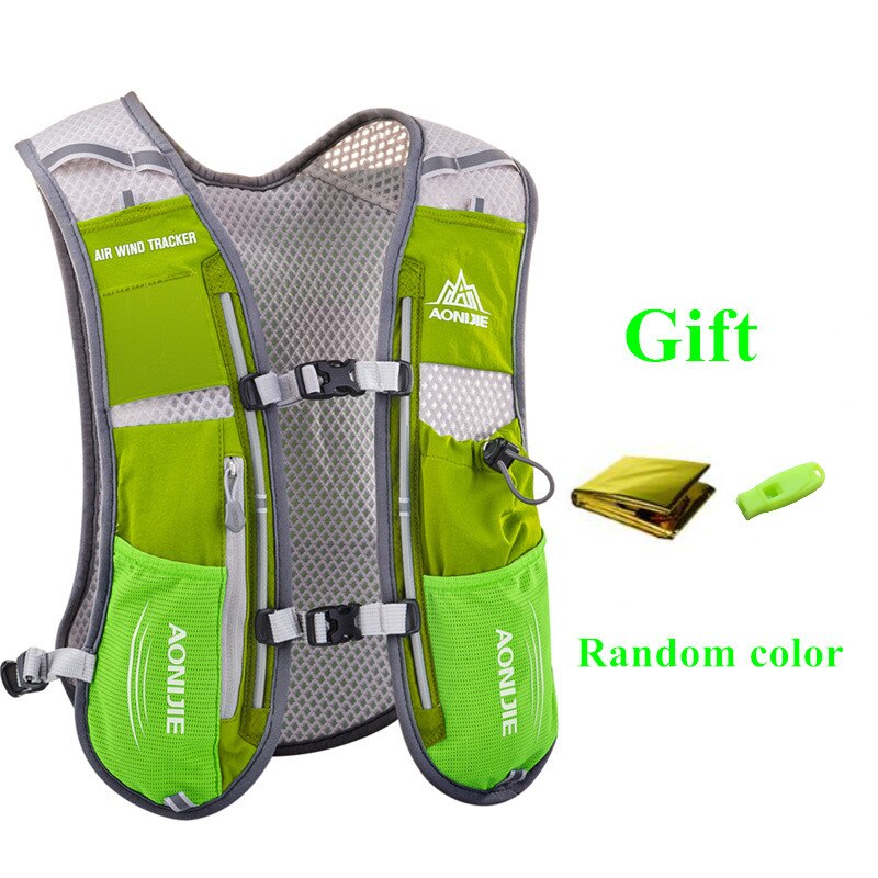 AONIJIE-mochila de hidratación de 5L, chaleco, arnés con vejiga de agua de 1.5L, Frasco blando de 500ml, senderismo, Camping, correr y Maratón