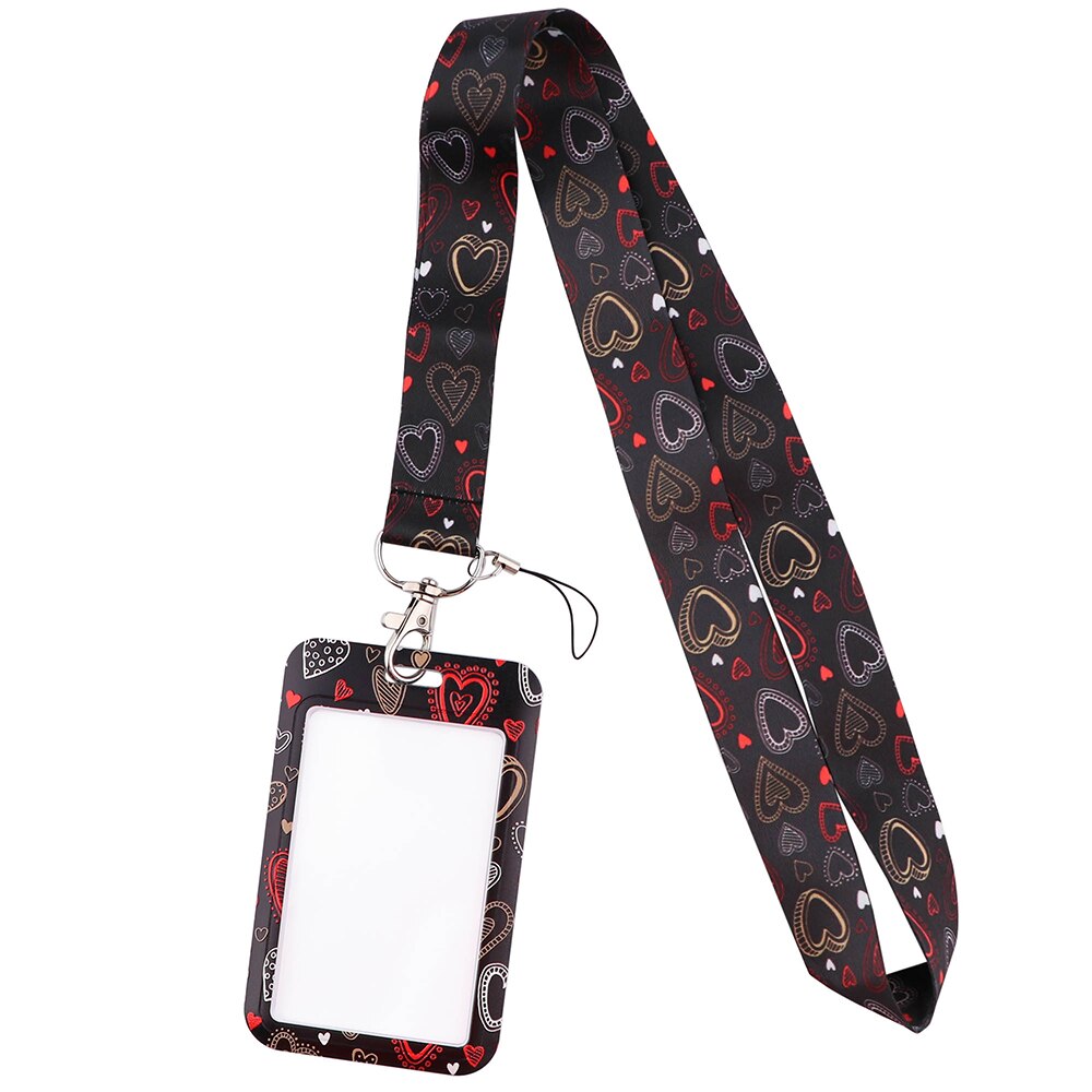 CB1323 Black Love Lanyard Strap for Cellphone Key Chains ID Card Badge Holder Keychain Hanging Rope Keycord Neckband Accessories