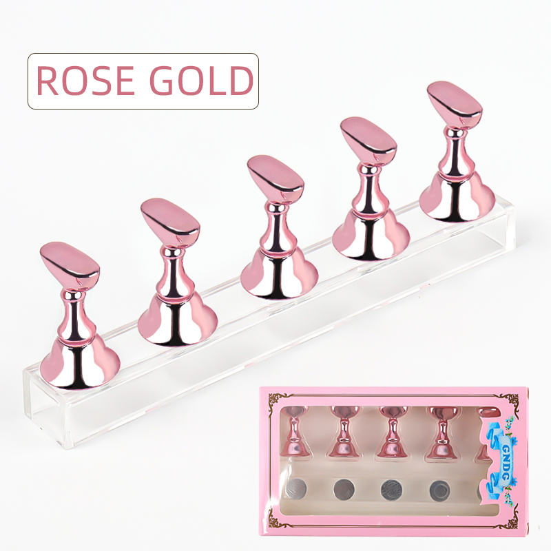 5 st nagelhållare lösnageltips övningsställ kristallbas magnetisk hållare nagelkonstdisplay för konstsalong gör-det-själv och övningsverktyg