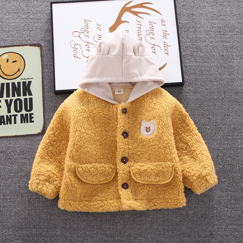 Abrigo para bebé, niño y niña chaqueta para, disfraz con capucha para niño, ropa de oso, prendas de vestir exteriores, conjuntos sólidos de de manga larga suave para 0-36 meses