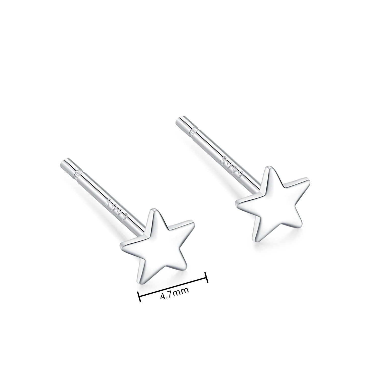 Pendientes hipoalergénicos de Plata de Ley 925 para mujer, Luna, estrella de David, hoja de arce, corazón, relámpago, joyería S999: Verde