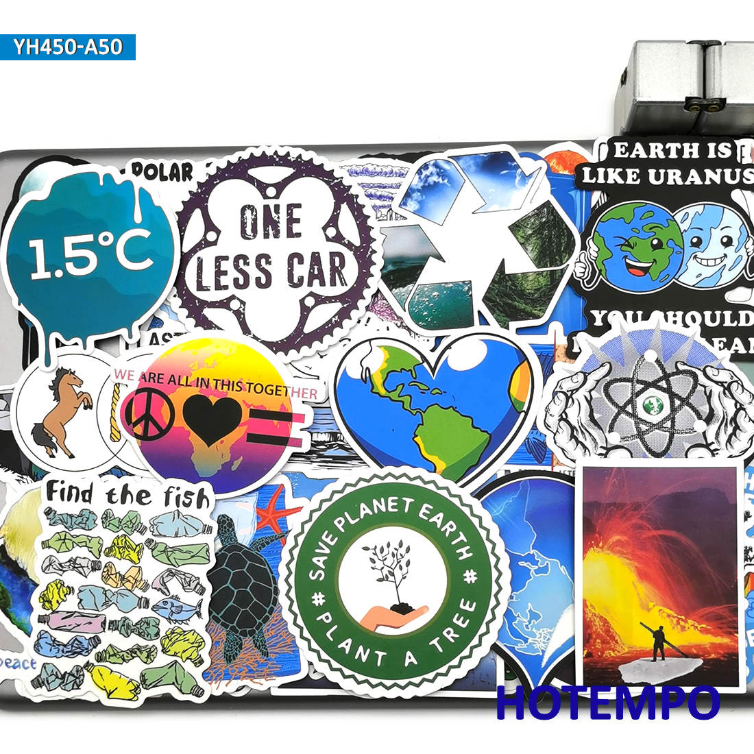 50 stuks stickers in de stijl van love earth, educatief, groen en ecologisch, dieren redden voor kinderen, doe-het-zelf mobiele telefoon, laptop, koffer, stickers
