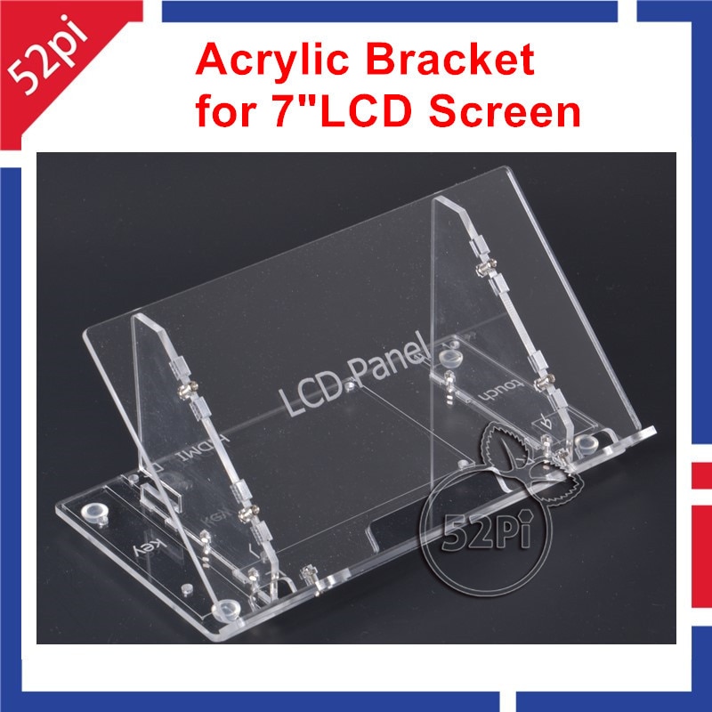 Transparent Clear Acrylic Bracket for Raspberry Pi 7" LCD Screen Panel Digital Screen