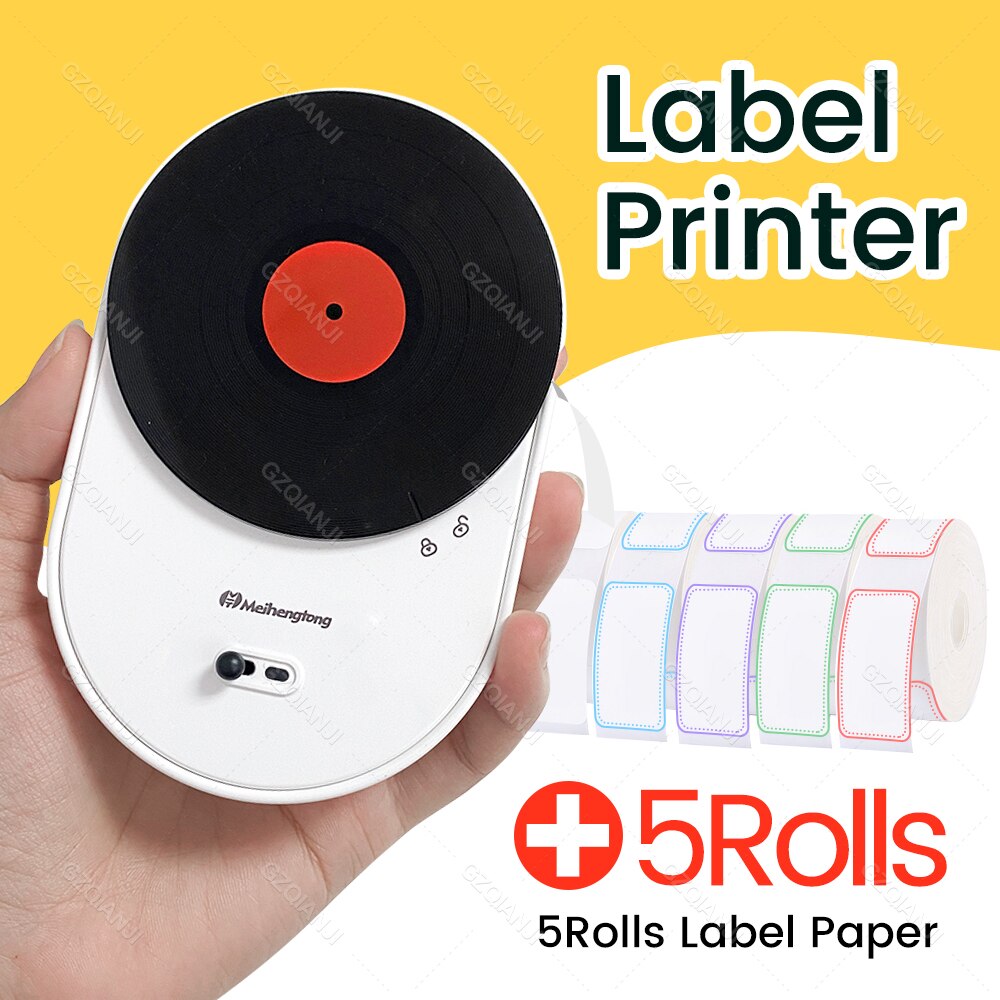 Gzqianji Mini Label Maker Machine Pocket Thermische Label Printer Alle In Een Diy Datum Sticker Label Machine Verschillende Papier Roll