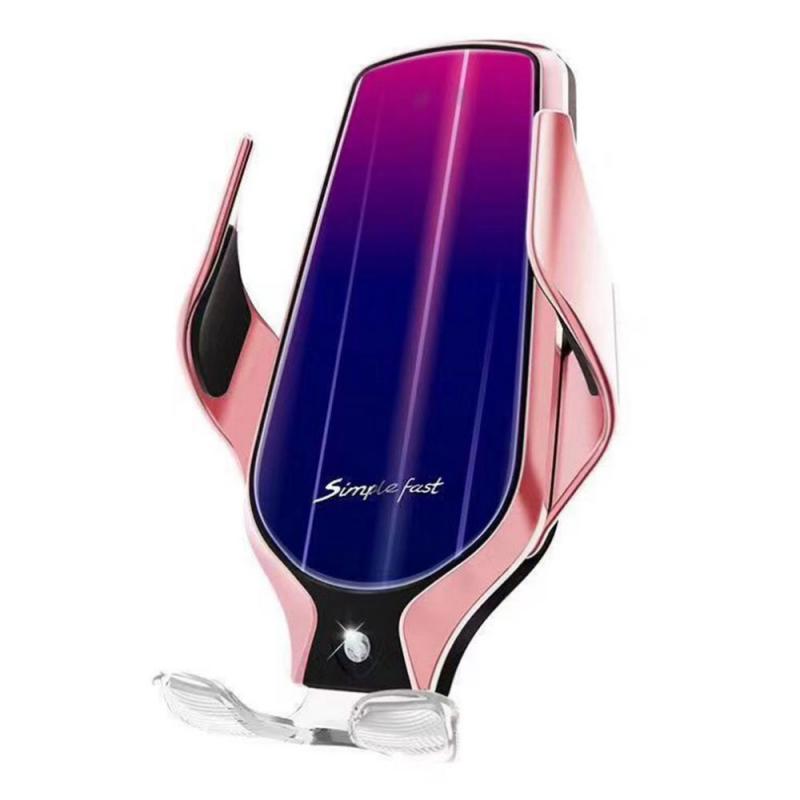 Capteur intelligent pour téléphone | Chargeur sans fil rapide, support de charge sans fil pour voiture, rotation de 360 degrés 10W, accessoires d'intérieur simples et rapides: Rose gold