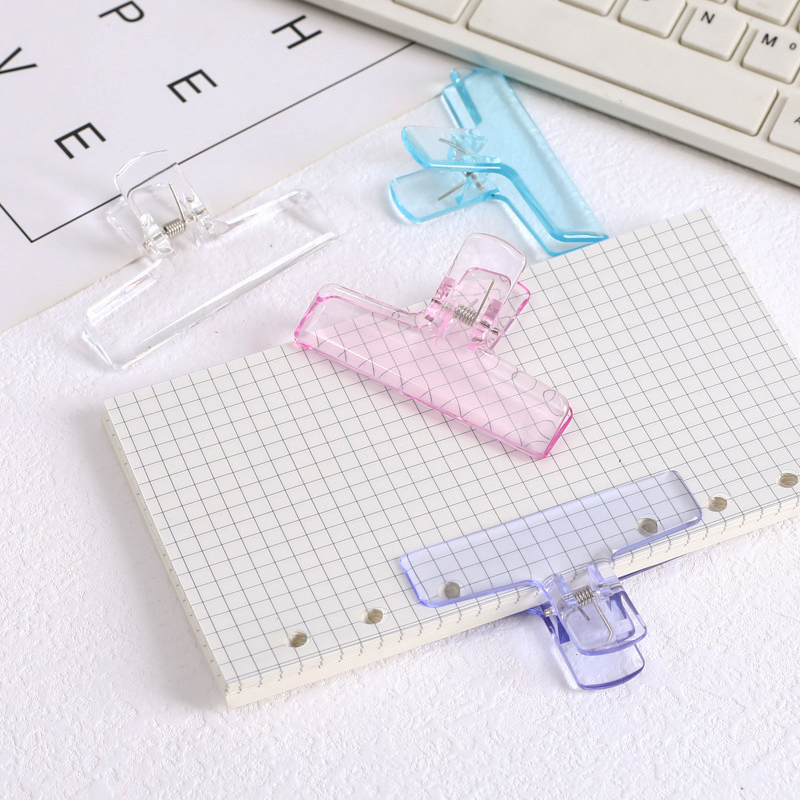 Clips de carpeta transparentes Ins, Clips de papel Kawaii, documentos de archivo, Clips para billetes, marcapáginas, soporte de página de índice, suministros de encuadernación de oficina