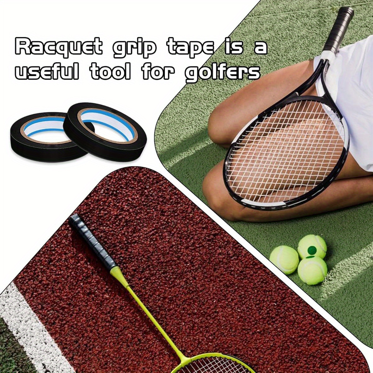 2 Rolki Taśmój Klejącej robić Rąk, Taśma robić Owijania Rączek Rakiety Tenisowej - Mieszanka Wykończeniowa, Antypoślizgowa, Wygodna robić Rakiety Tenisowej i Badmintonowej