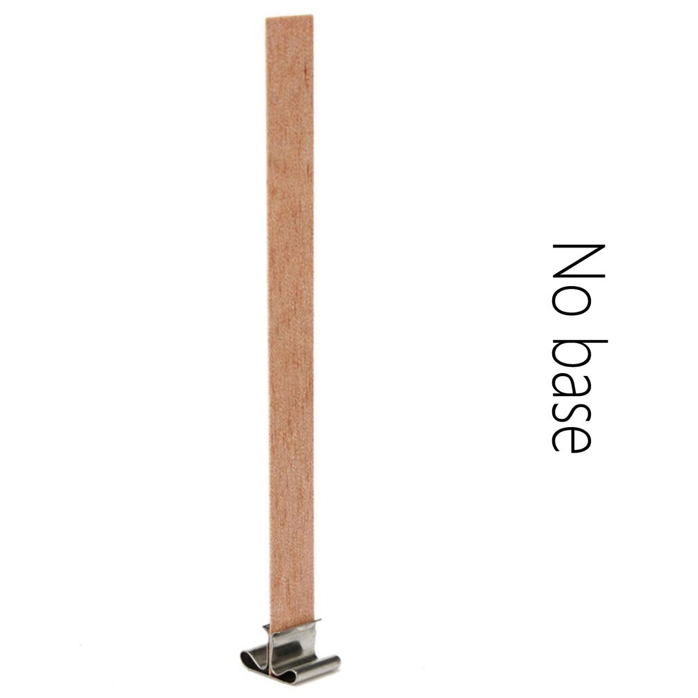 Wooden Wick Wax Handmade Candle Wooden Core With Sustainer Tab DIY Candle Making Supplies Metal Base