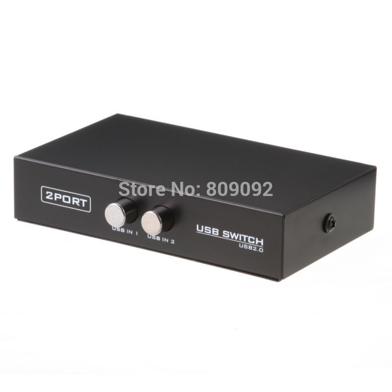 2 Ports USB 2.0 Sharing Switch Switcher Adapter Box For PC Scanner Printer Copier