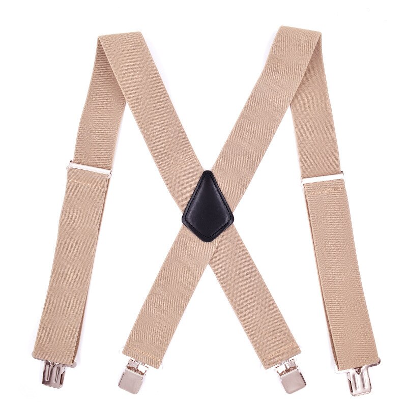 Men Braces Suspenders 5cm Back Heavy Duty Biker Snowboard Trousers Elastic 4 Clips LL@17