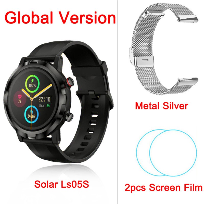 Youpin Haylou LS05S Smart Watch Full Touch Fitness Tracker Blood Pressure IP68 Waterproof Smartwatch Haylou RT For iOS Android: Ls05S Metal Silver