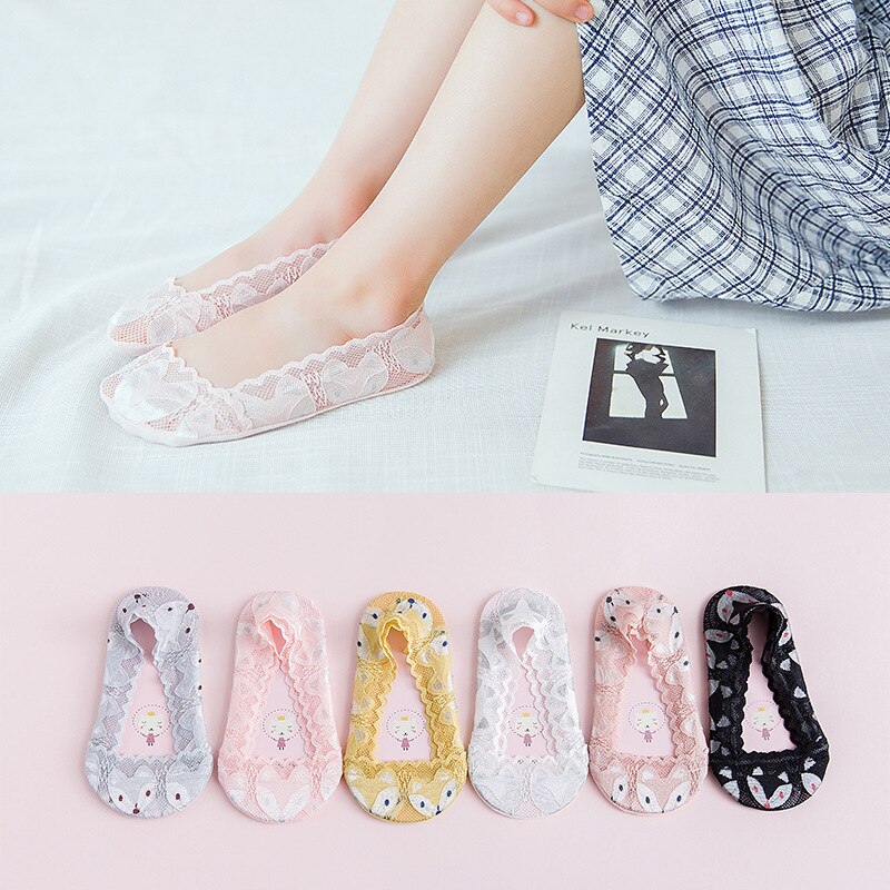 Chaussettes antidérapantes en dentelle pour bébés filles, mignonnes, en bateau, en dentelle florale, Kawaii, pour enfants, chaussures d'été