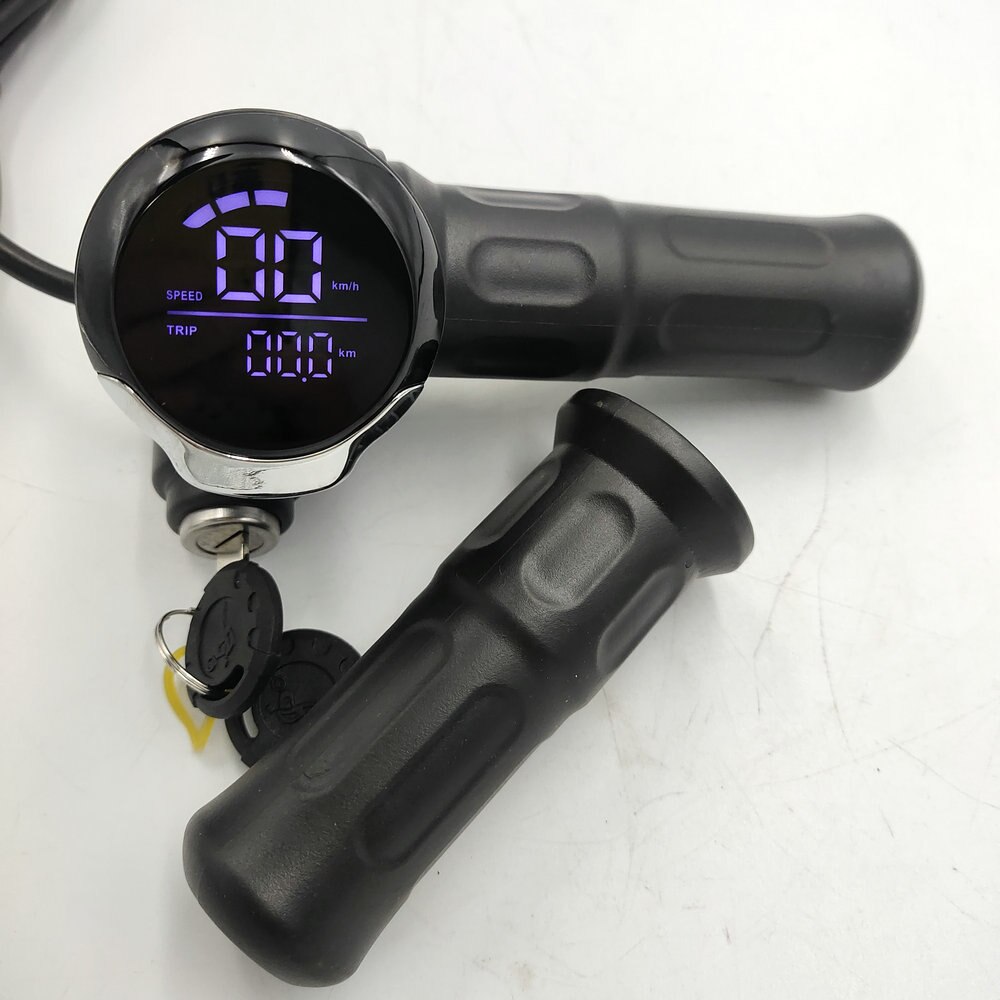 Speedometer Rolling Grips Throttle Accelerator With Lcd Display&amp;Lock 24v36v48v60v Electric Scooter Bicycle MTB Tricycle Part: 36v with lock