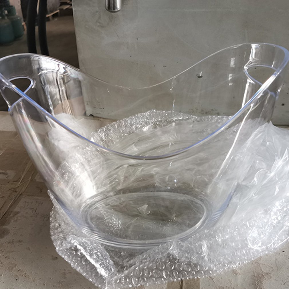 Food Grade Acrylic Material Plastic Transparent Ice Bucket Hygienic Bar Champagne Barrel Wine Beer Barrel Ktv