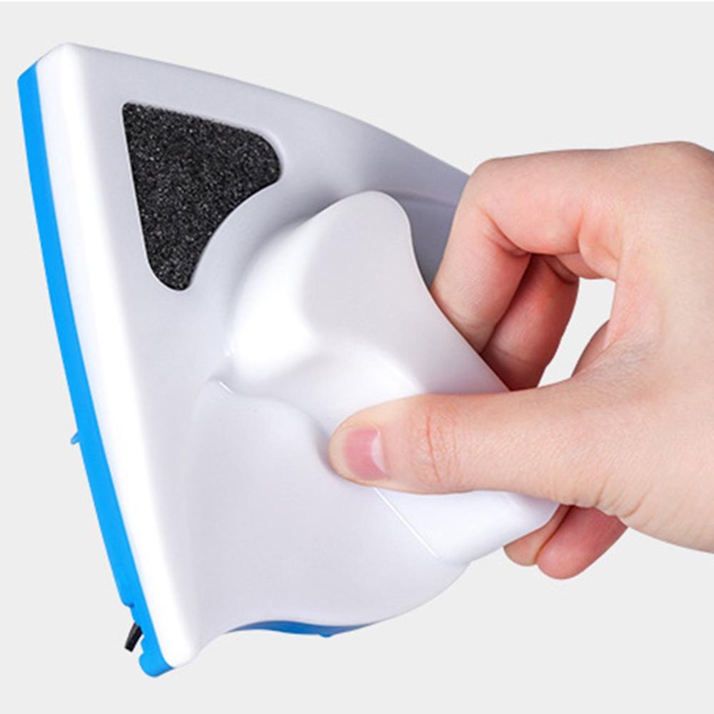 Magnetisk vinduesviskerglas rengøringsbørste værktøj dobbeltsidet magnetisk børste vinduesglasbørste til vask af husholdningsrengøringsværktøj: Blå