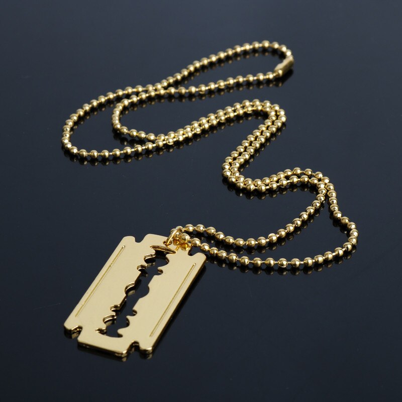 Barber Shop Pole Necklace Hair Dresser Tools 3D Barber Pole Razor Dryer Scissors Comb Hairdresser Pendants Necklaces Men Women: H gold