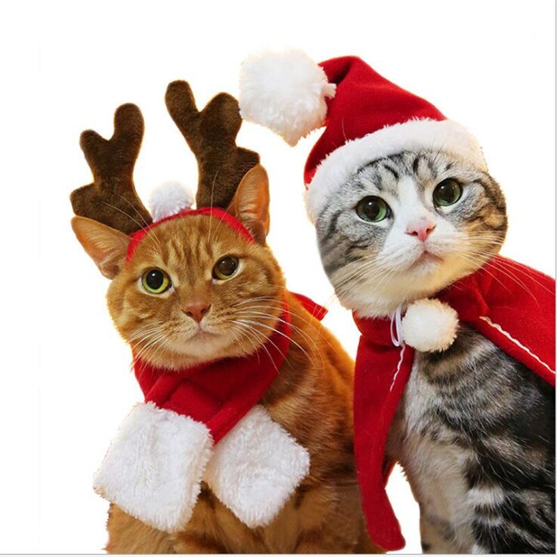 Kæledyrstøj kapper hunde kat gevirer hatte år jul kat hund bukkehorn kostumer kæledyr produkt hvalp til små hunde kat frakke