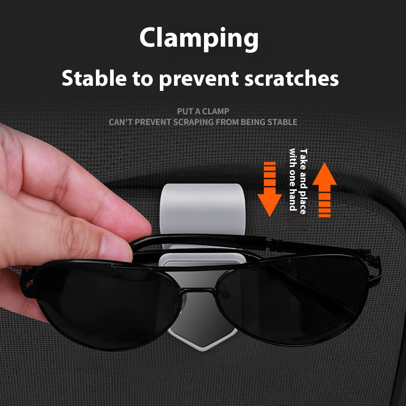 Car-Mounted Eyeglass Holder Interior Automobile Sunglasses Bracket Sunshade Storage Multi-Functional Vehicle Sunglass Clip