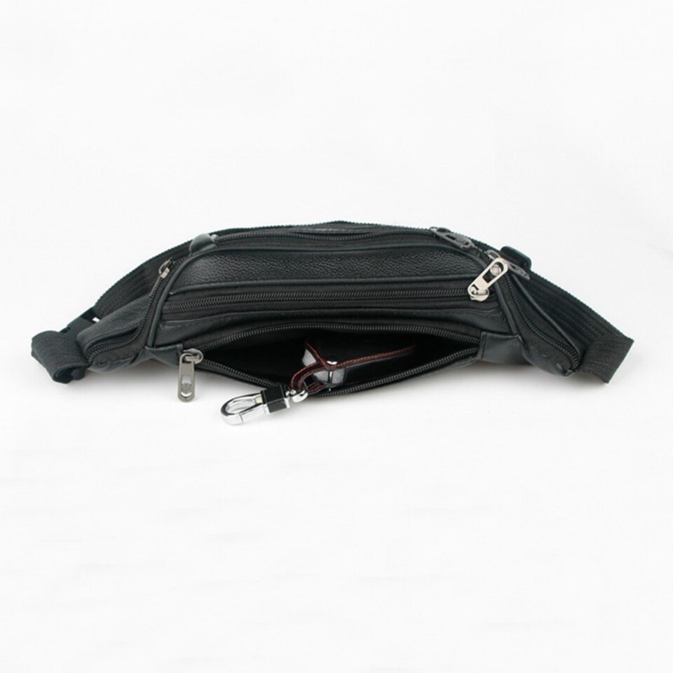 Sac de taille hommes Fanny Pack mâle poche ceinture poitrine Bum sacs taille Packs PU cuir argent téléphone portable en plein air Pochete Nerka Heuptas