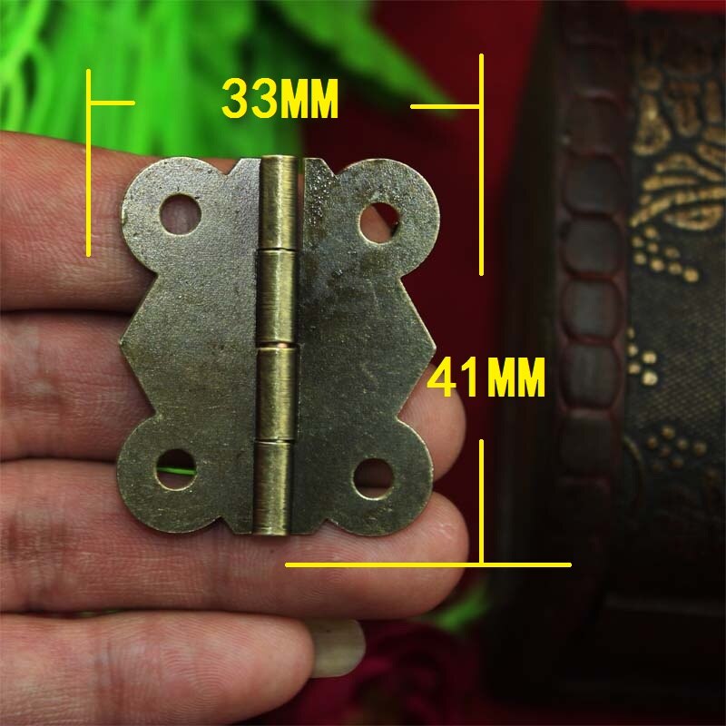 Charnière de porte en métal ton Bronze | 4 trous de charnière papillon Antique, charnière papillon Vintage avec vis, 50 pièces
