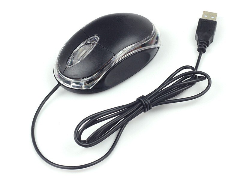 Arrivals Black Mini USB Optical 3D Mouse Scroll Wheel LED Light Mouse for PC Laptop Computer ree