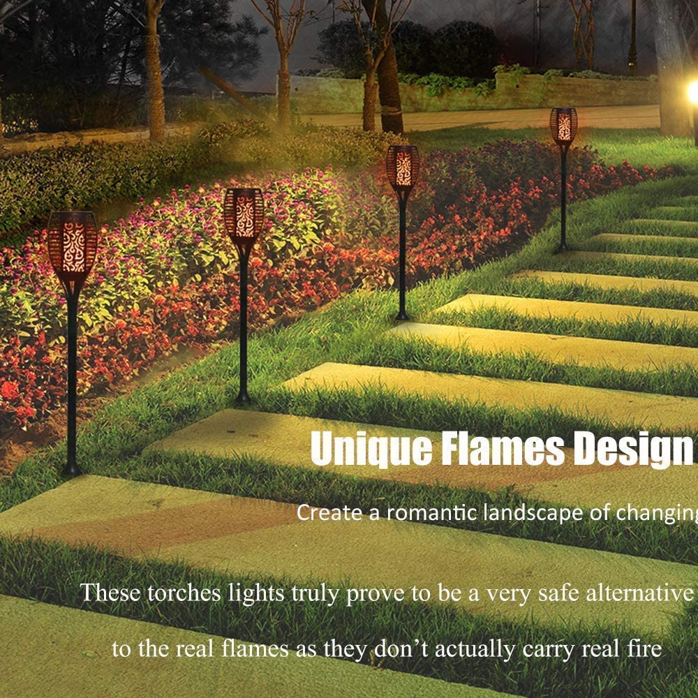 12LED 33LED Solar Flame Torch Light Flickering Waterproof Garden Decor Landscape Lawn Lamp Path Lighting Torch Outdoor Light